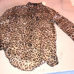 Leopard print long sleeve top